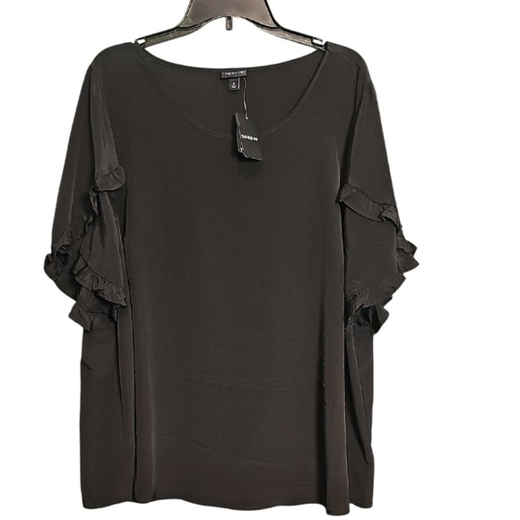 torrid Tops - Black Torrid Women's Size 2X Blouse With Flutter Sleeves NWT